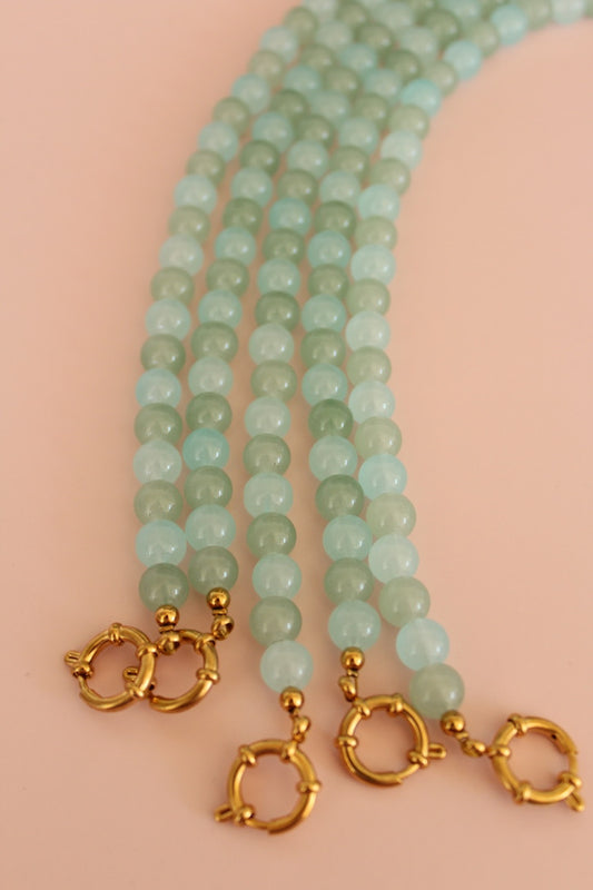 Ocean blue & green glaskralen ketting