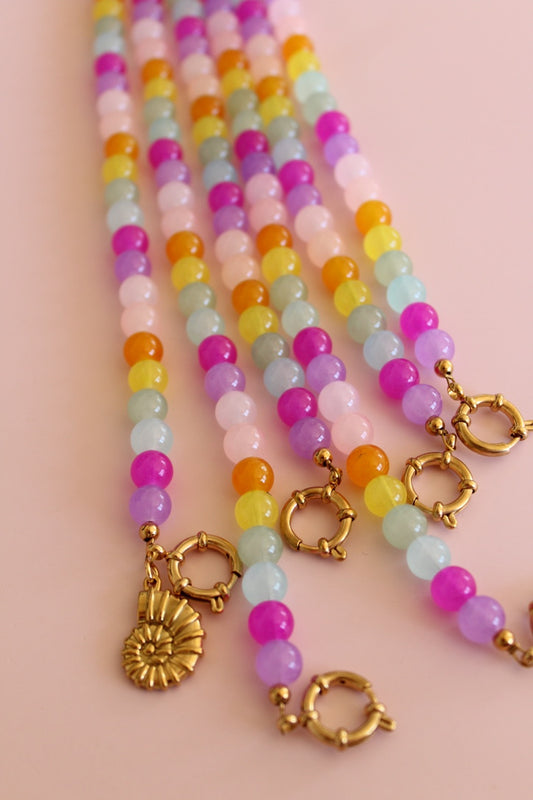 Rainbow glaskralen ketting