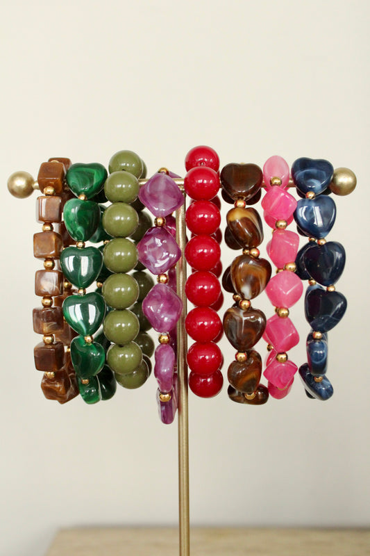 Donkerblauwe hartjes armband