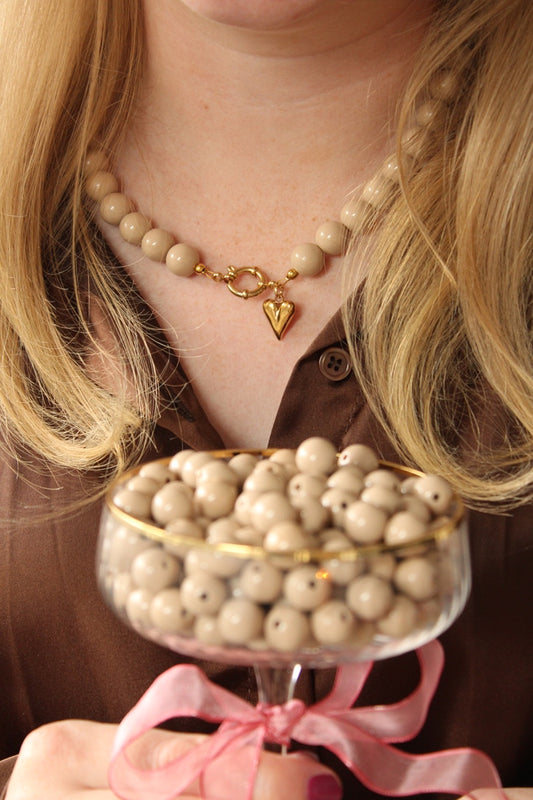 Setje beige ketting + armband