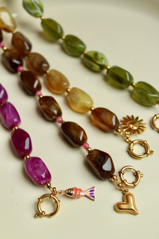 Gemarmerde kralen kettingen