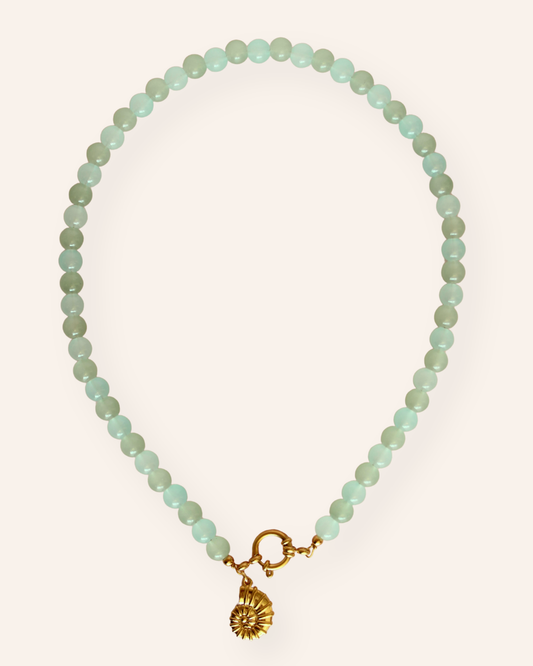 Ocean blue & green glaskralen ketting