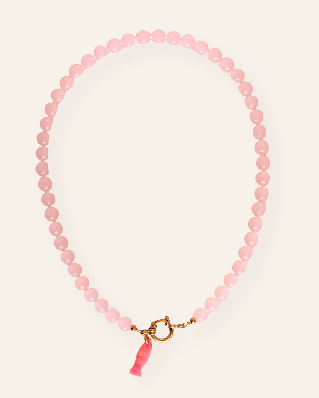 Lovely pink glaskralen ketting