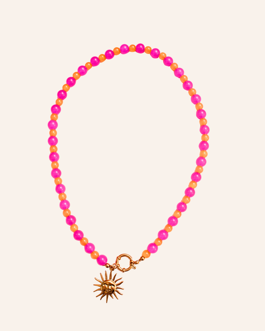 Happy sunshine glaskralen ketting