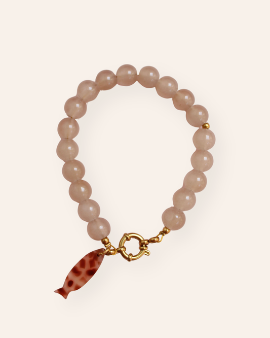 Zand glaskralen armband