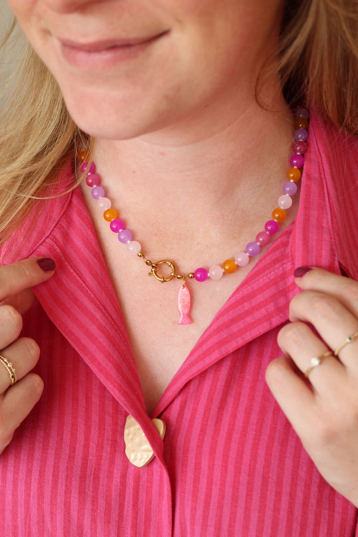 Lovely glaskralen ketting