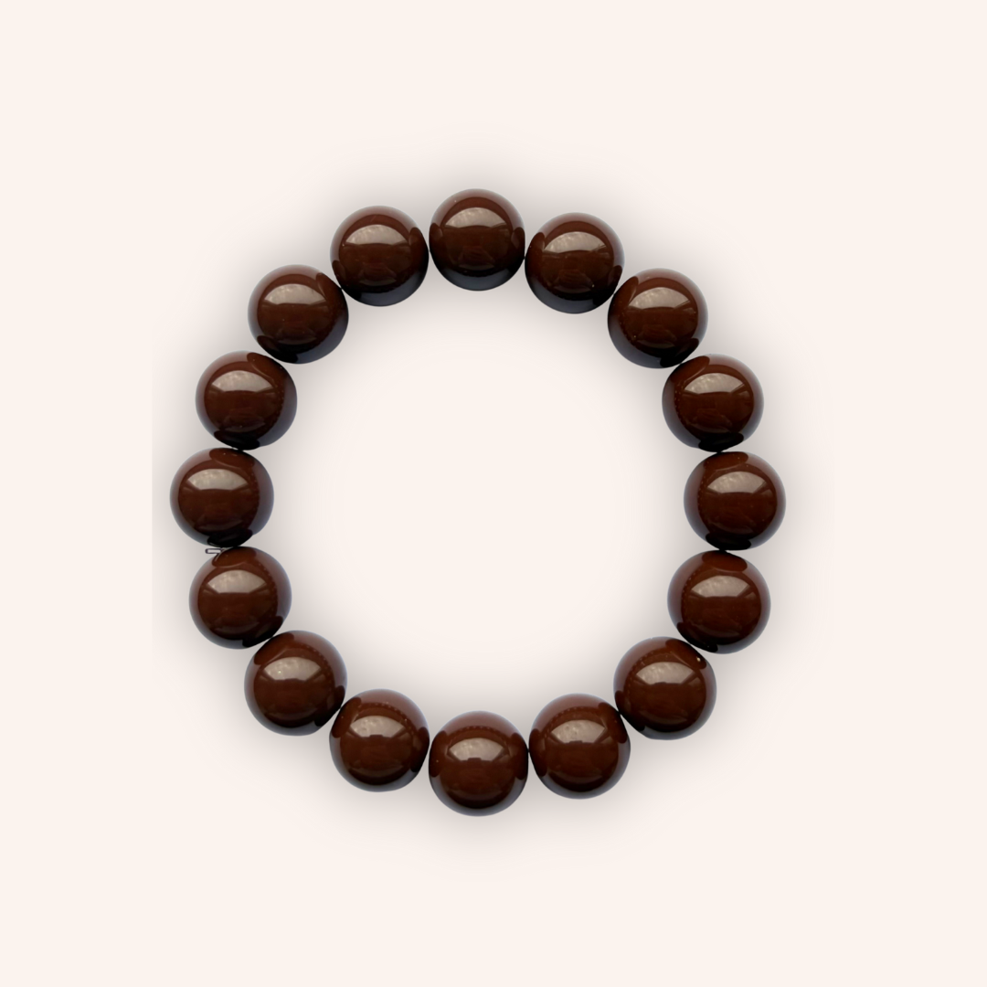 Donkerbruine kralen armband