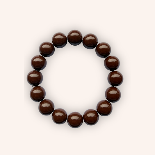 Donkerbruine kralen armband
