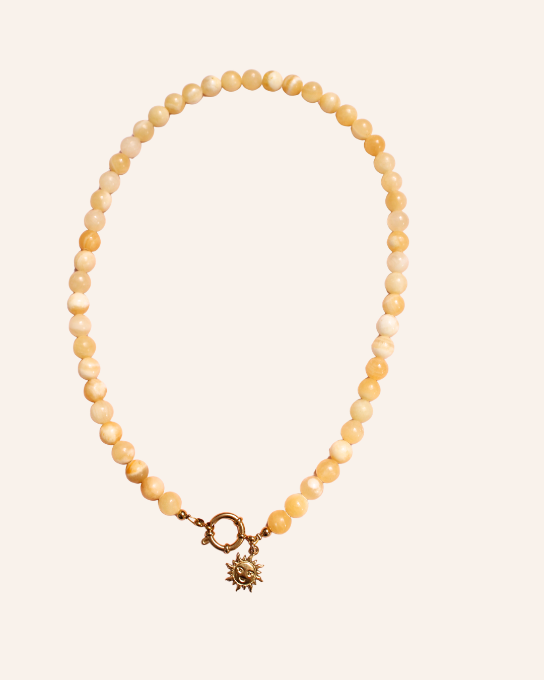 Butter yellow natuurstenen kralenketting