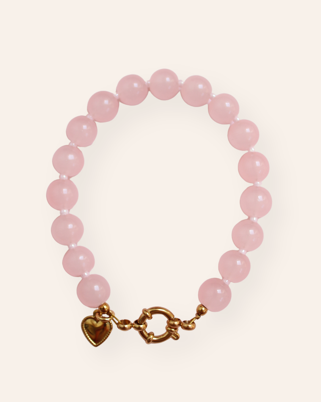 Lovely pink glaskralen armband