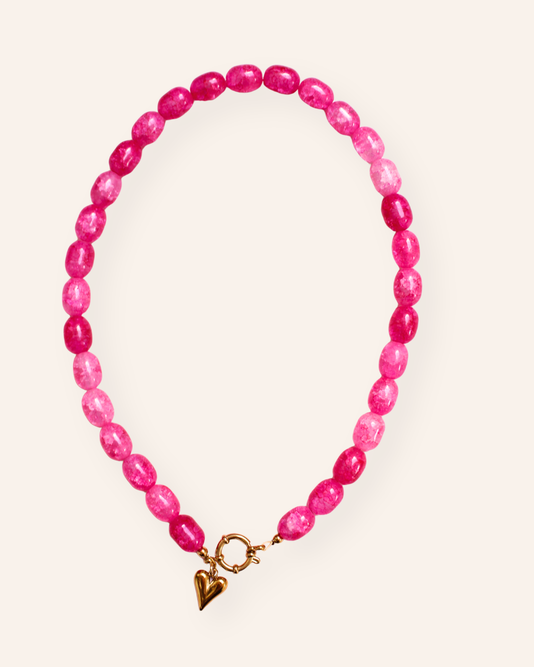 Perfect pink glaskralen ketting