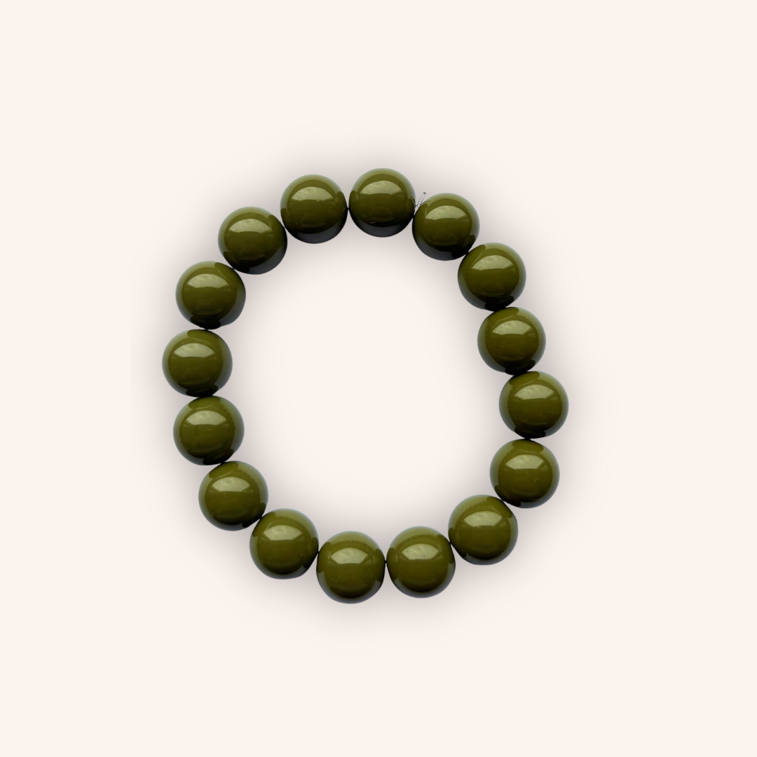 Khaki kralen armband