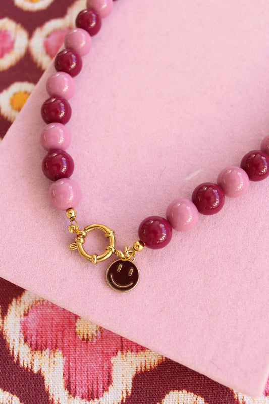 DIY Pakket burgundy & velvet roze – Maak je eigen ketting