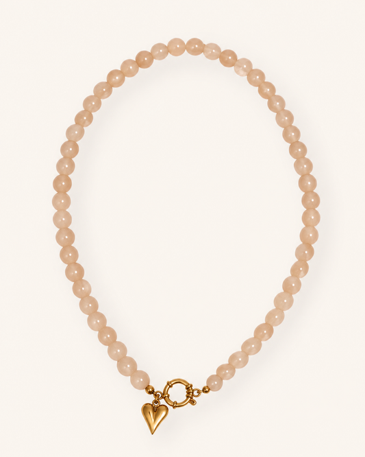 Beige glaskralen ketting