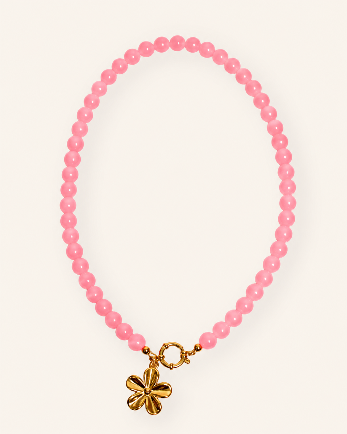 Blush glaskralen ketting