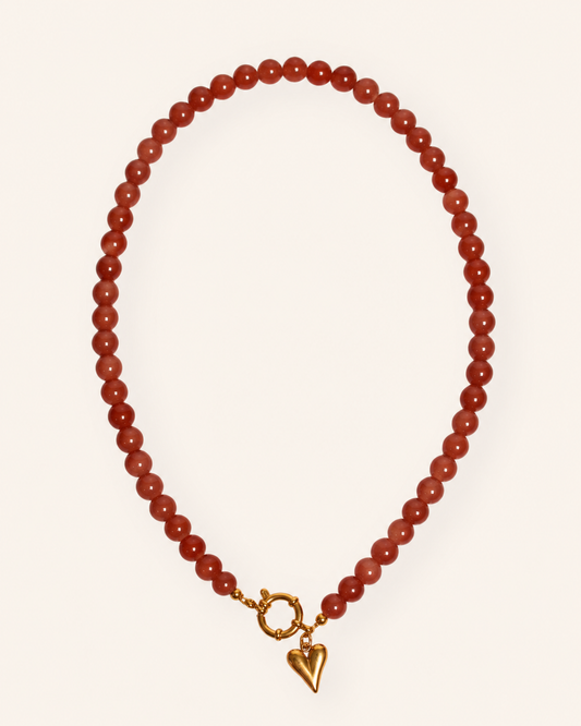 Bruine glaskralen ketting