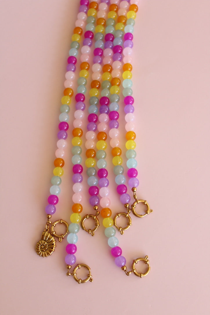 Rainbow glaskralen ketting