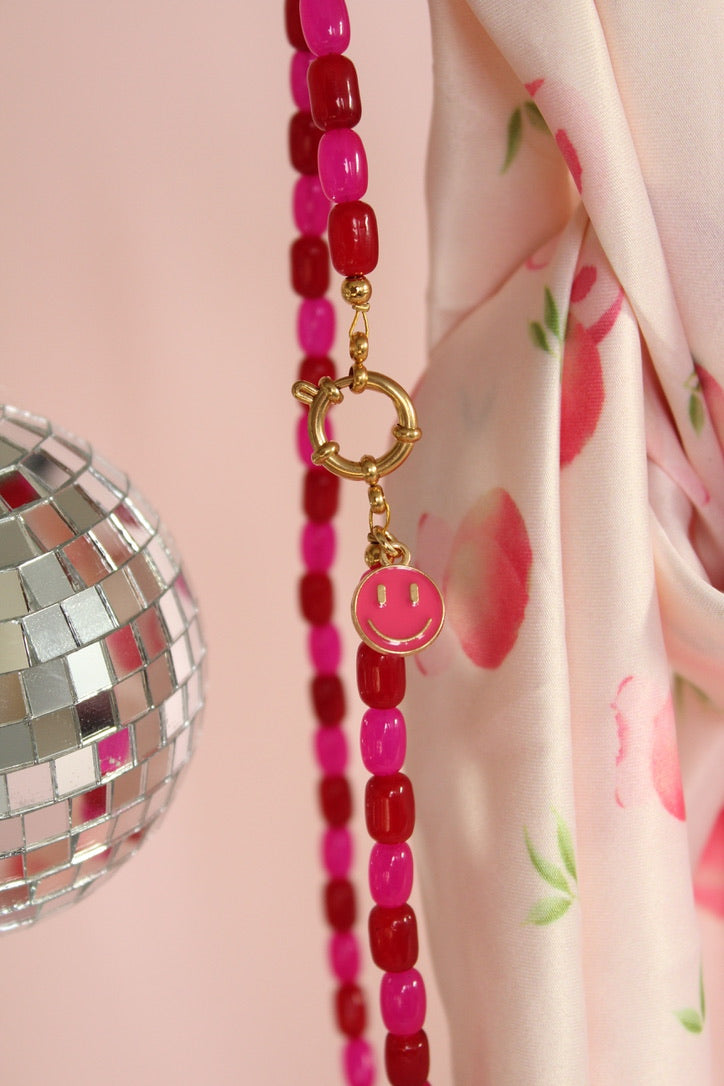 Perfect match pink and red kralenketting