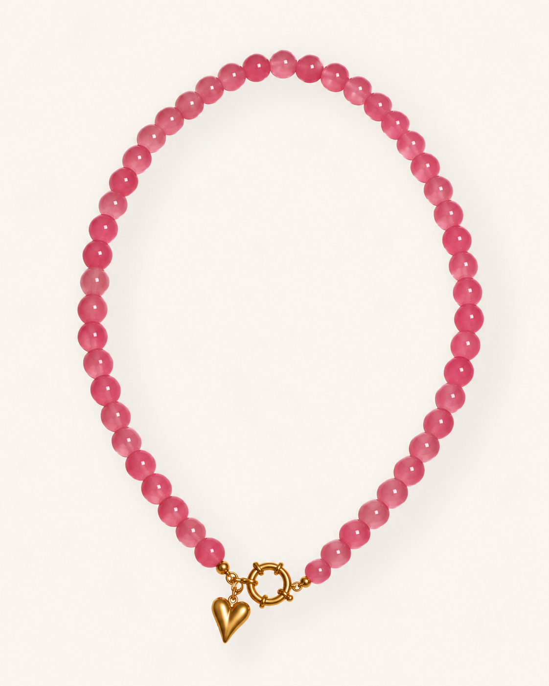 Candy pink glaskralen ketting
