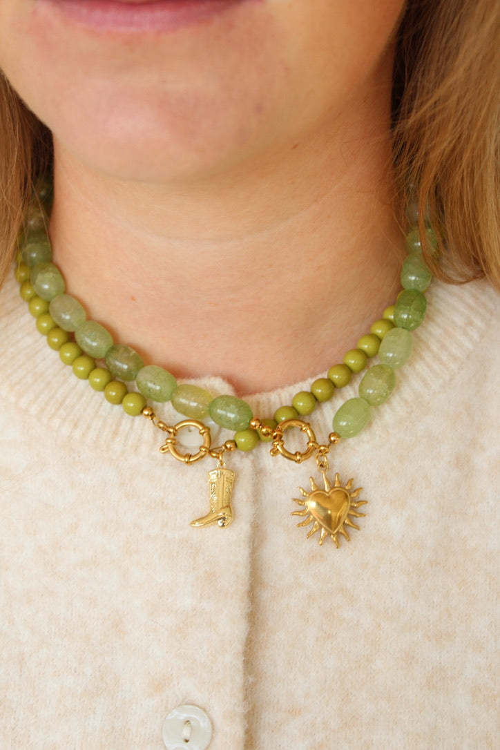 Pistache green glaskralen kralen