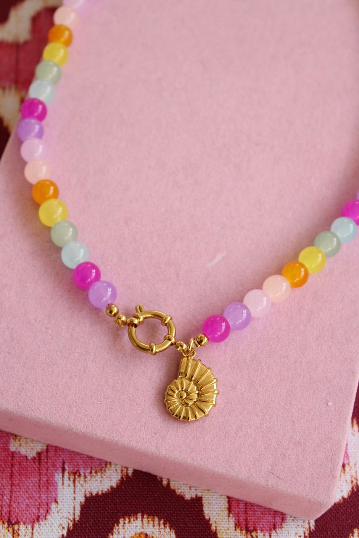 Rainbow glaskralen ketting