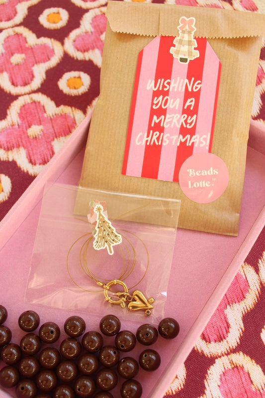 DIY Pakket burgundy & velvet roze – Maak je eigen ketting