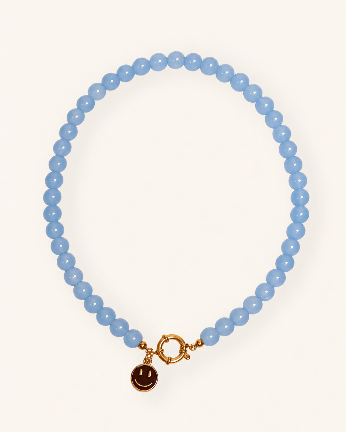 Hemelsblauwe glaskralen ketting
