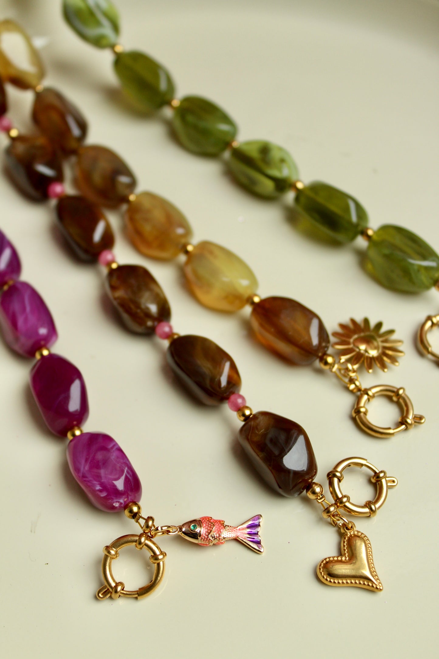 Gemarmerde kralen kettingen