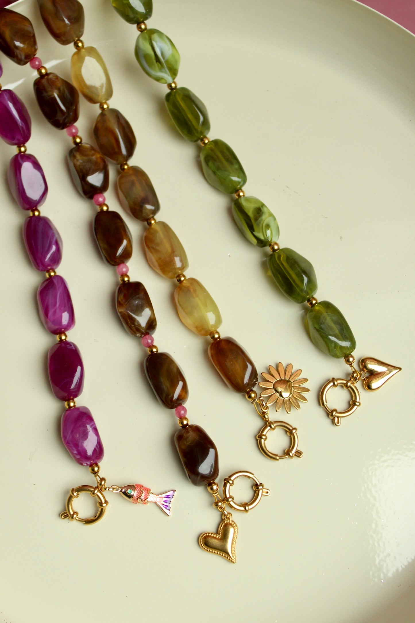 Gemarmerde kralen kettingen