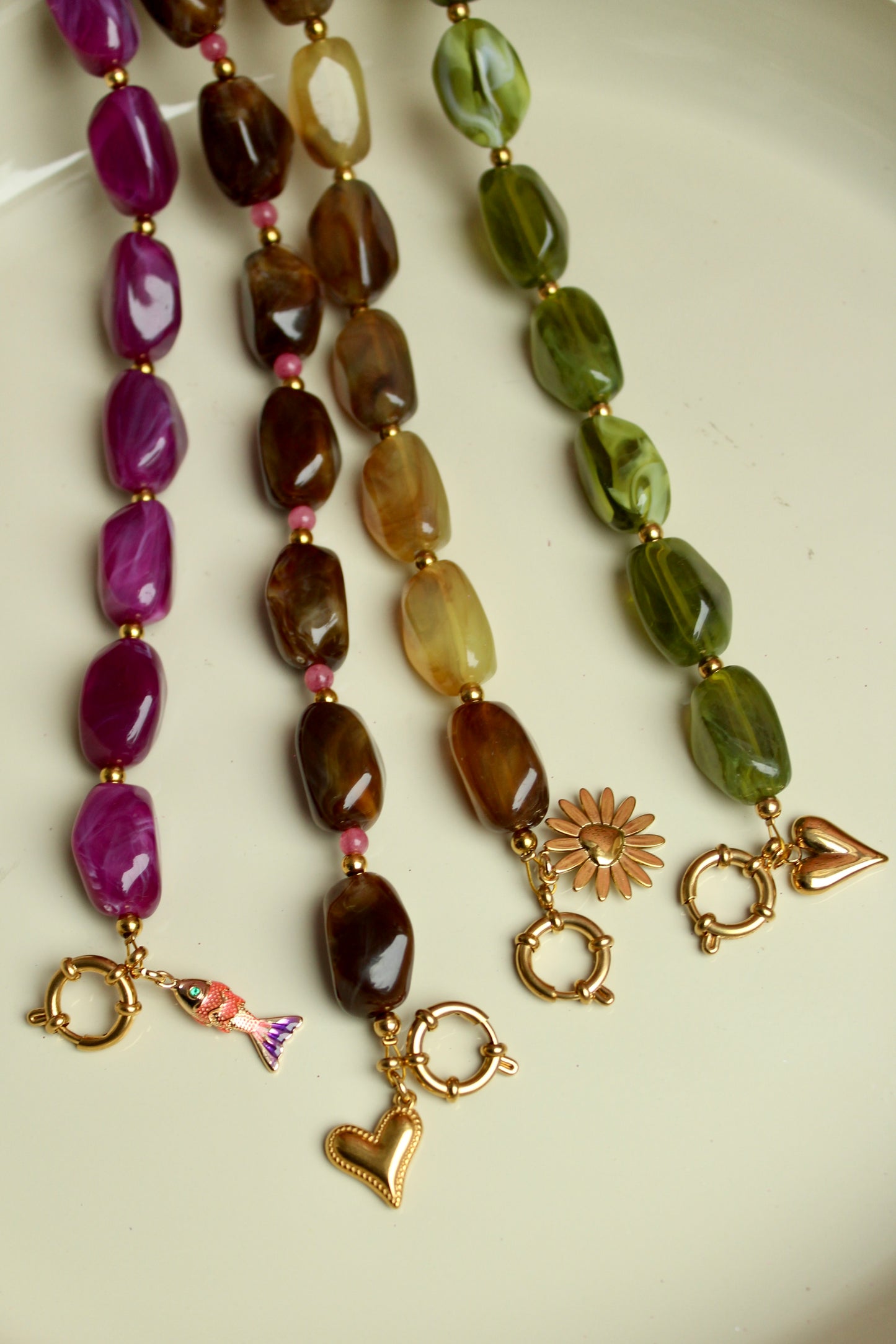 Gemarmerde kralen kettingen