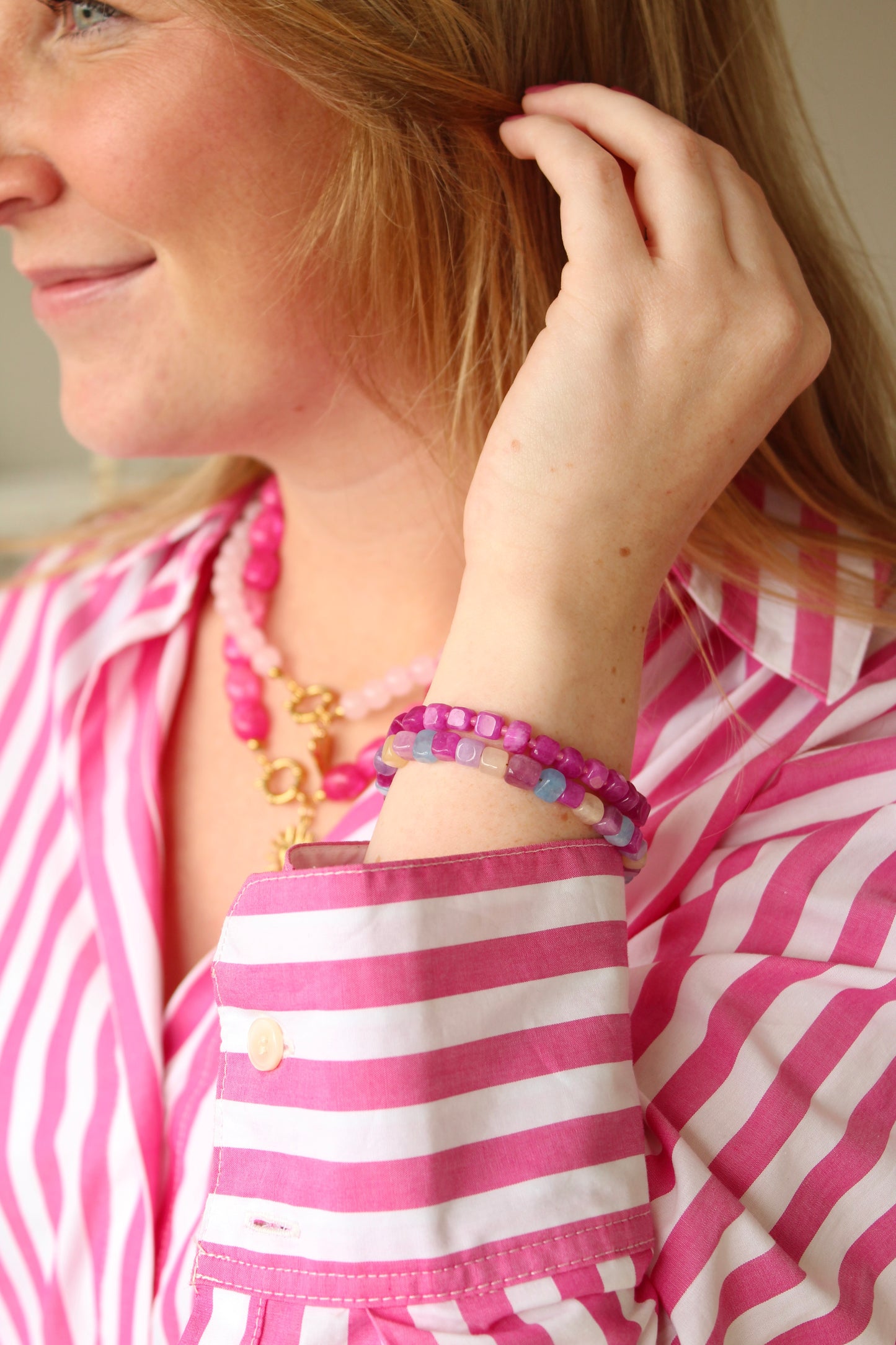 Double pink armband
