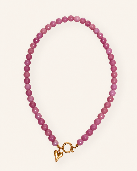 Lila glaskralen ketting