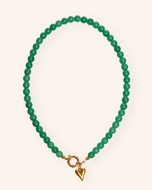 Mintgroene glaskralen ketting