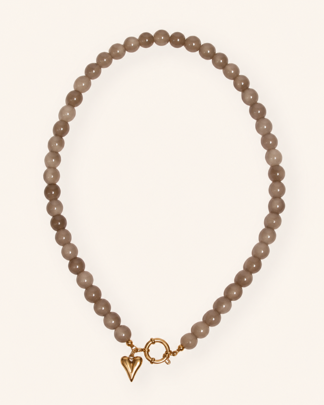 Taupe glaskralen ketting